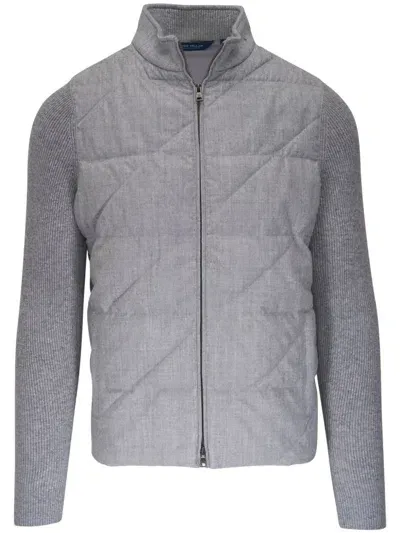 Peter Millar Alpine Cardigan In Gray