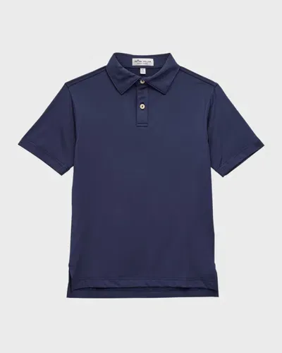 Peter Millar Boys' Solid Youth Performance Jersey Polo - Little Kid, Big Kid In Navy