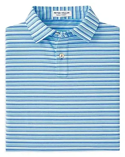 Peter Millar Boys' Oakland Stripe Performance Jersey Polo Shirt - Big Kid In Bonnet