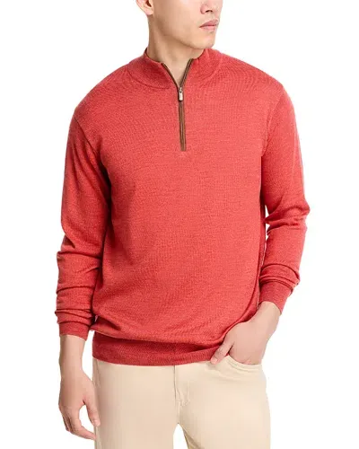 Peter Millar Crown Autumn Crest Quarter Zip Sweater In Burnt Orange