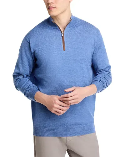 Peter Millar Wool-blend Zip-up Jumper In Regatta Blue