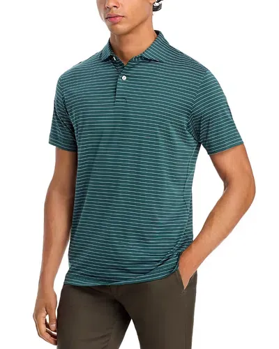 Peter Millar Duet Performance Jersey Stripe Polo Shirt In Lacinato