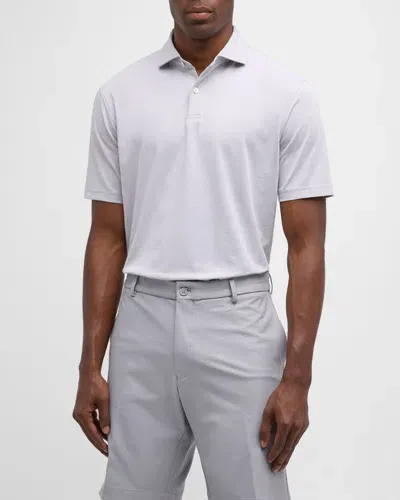 Peter Millar Men's Albatross Pique Polo Shirt In Gale Grey