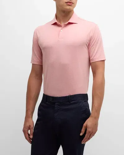 Peter Millar Men's Albatross Pique Polo Shirt In 粉色