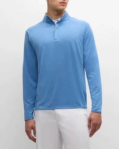 Peter Millar Men's Stealth Performance Quarter-zip Sweater In Brook Blue