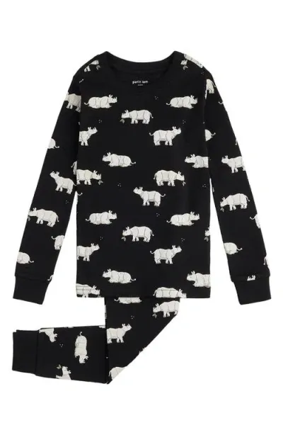 Petit Lem Kids' Rhino Print Glow In Black