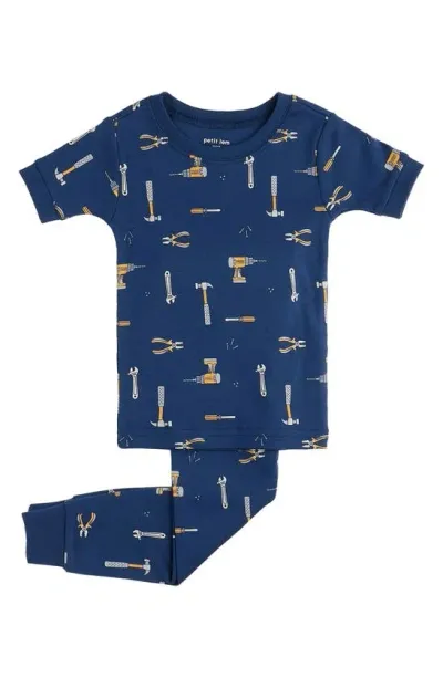 Petit Lem Petite Lem Boys' Tools Print Pajama Set - Little Kid In Blue