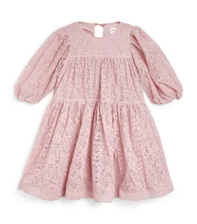 Petite Amalie Kids' Embroidered Cotton-blend Organza Dress In Multicoloured