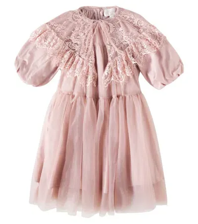 Petite Amalie Kids' Lace And Tulle Dress In Purple