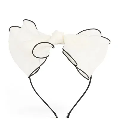 Petite Amalie Kids' Organza Bow Headband In White