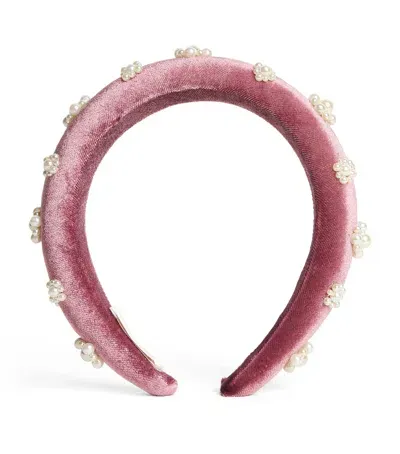 Petite Amalie Kids' Velvet Embellished Headband In Purple