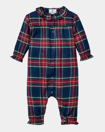 Petite Plume Kids' Girl's Madeline Windsor Tartan Coverall In Navy