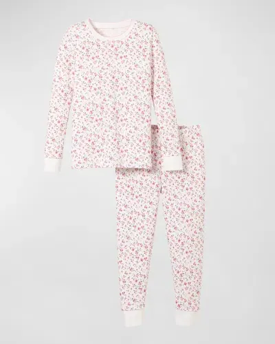 Petite Plume Kid's Pima Cotton Snug Fit Pajama Set In Dorset Floral