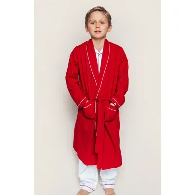 Petite Plume Kids' Flannel Robe In Red