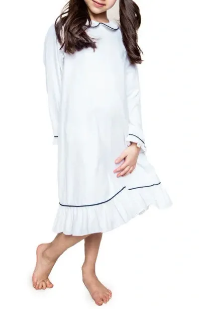 Petite Plume Kids' Sophia Long Sleeve Nightgown In White