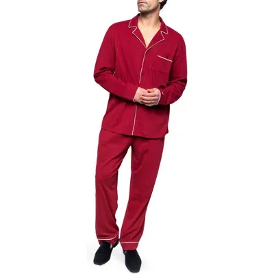 Petite Plume Luxe Pima Cotton Pajamas In Red