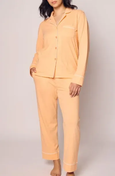 Petite Plume Luxe Pima Cotton Pajamas In Orange