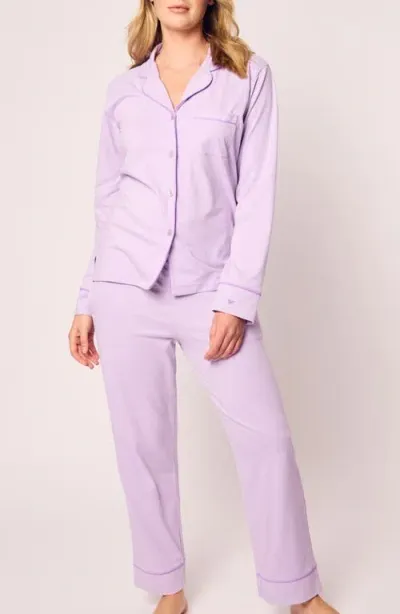 Petite Plume Luxe Pima Cotton Pajamas In Purple