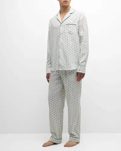 Petite Plume Men's Cotton Pajama Set In Green