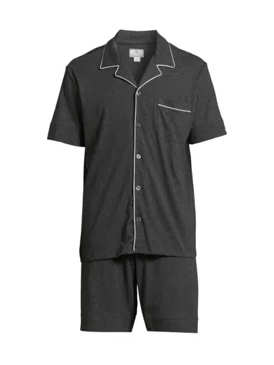 Petite Plume Men's Pima Cotton Pajamas In Heather Grey