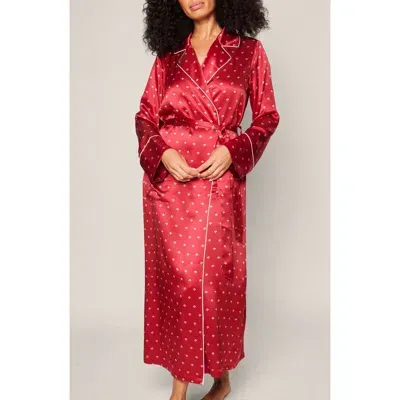 Petite Plume Mulberry Silk Robe In Red