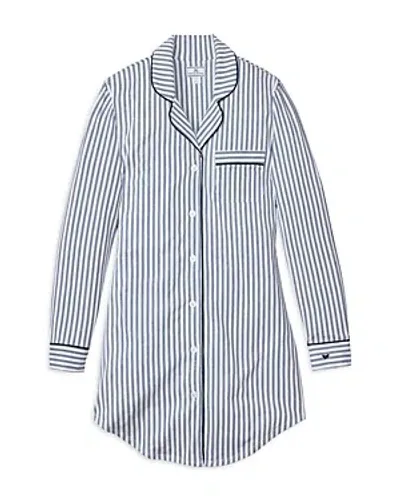 Petite Plume Navy French Ticking Pima Nightshirt