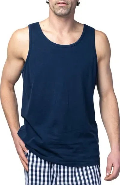 Petite Plume Pima Cotton Sleep Tank Top In Navy