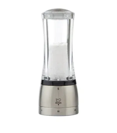 Peugeot Stainless Steel And Acrylic Daman U'select Salt Mill In Metallic