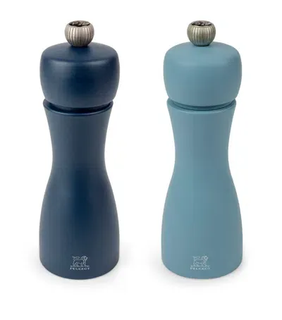 Peugeot Tahiti Salt And Pepper Mill Set In Blue