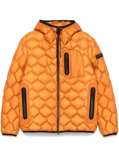 Peuterey Geometric-quilted Puffer Jacket In Orange