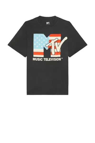 Philcos Mtv U.s.a. Boxy Tee In Black Pigment