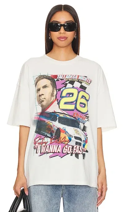 Philcos Talladega Nights I Wanna Go Fast Oversized Tee In Cream Pigment