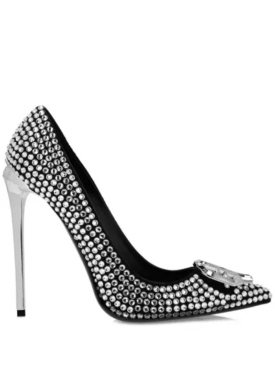 Philipp Plein 120mm Rhinestone-embellished Pumps In Black