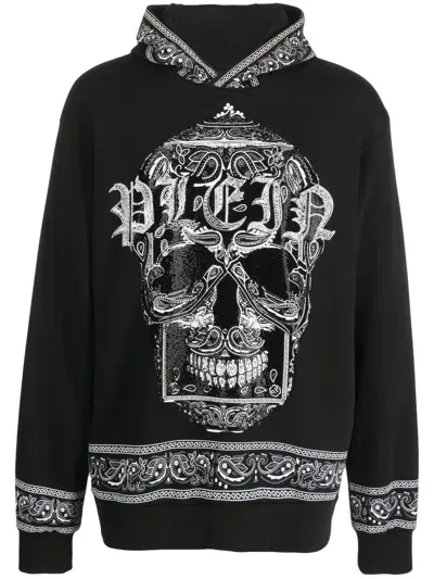 Philipp Plein Bandana-print Hoodie In Black