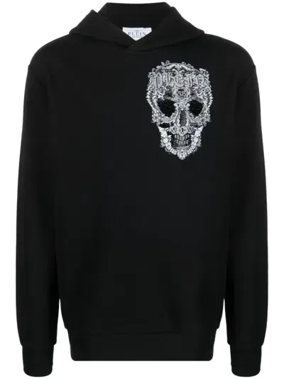 Philipp Plein Baroque Skull Cotton Hoodie In Schwarz