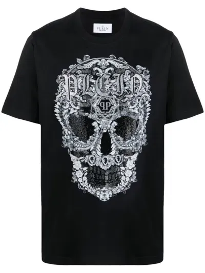 Philipp Plein Baroque Skull Cotton T-shirt In Schwarz