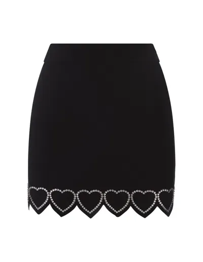 Philipp Plein Heart-embellished Mini Skirt In Black