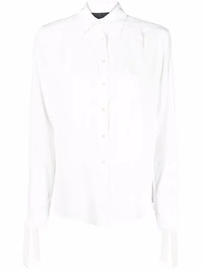 Philipp Plein Button-down Silk Shirt In White