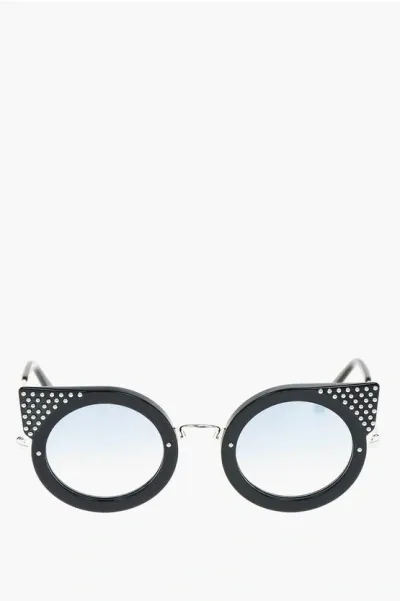 Philipp Plein Cat-eye Katy Sunglasses With Studs Detail In Gray