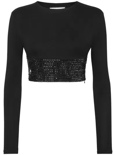 Philipp Plein Cropped T-shirt In Black