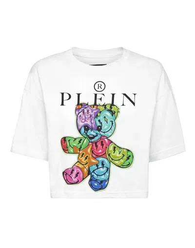 Philipp Plein Cropped-t-shirt Mit Print In White