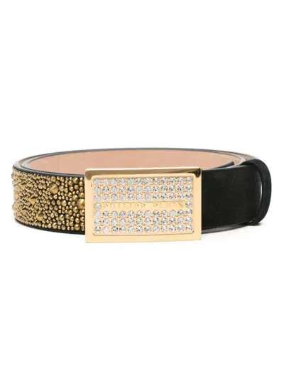 Philipp Plein Crystal-embellished Belt In 黑色