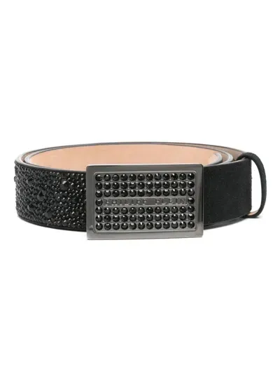 Philipp Plein Crystal-embellished Belt In 黑色