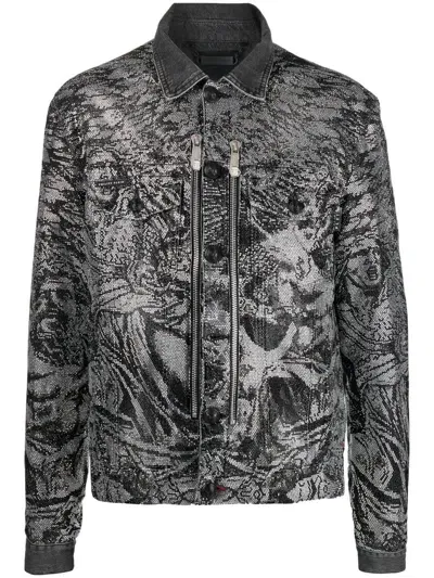 Philipp Plein Crystal-embellished Jacket In Grey