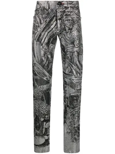 Philipp Plein Crystal-embellished Jeans In Black