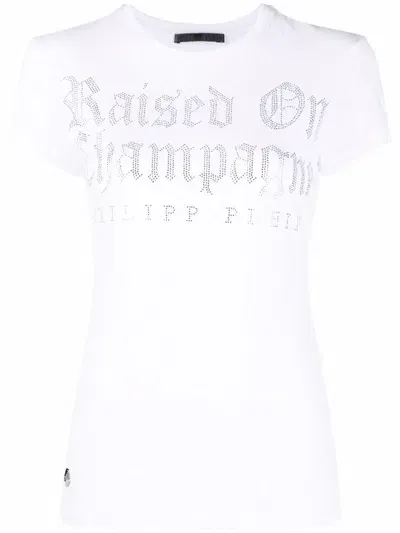 Philipp Plein Crystal-embellished Snake-print T-shirt In White