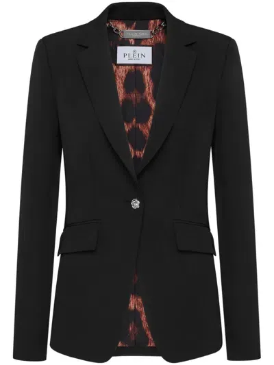 Philipp Plein Crystal-skull Blazer In Black