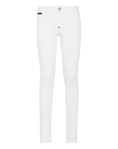 Philipp Plein Logo-plaque Skinny-cut Jeans In White