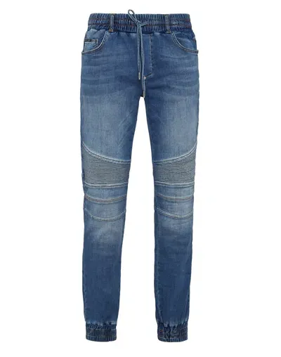 Philipp Plein Ribbed-detail Slim-cut Jeans In Multi