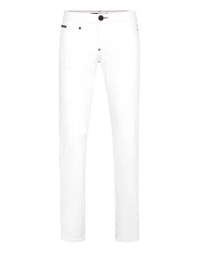 Philipp Plein Denim Trousers Straight Cut In Multi